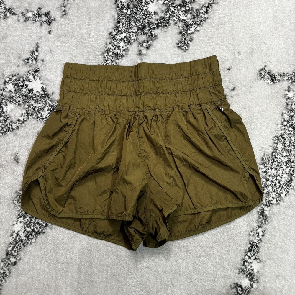 Free People FP Movement Way Home Shorts Women Size S Olive Green Athletic Shorts